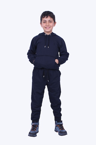 Fyk Kids Erkek Çocuk 3lü Kapüşonlu Kanguru Cepli Baskı Detaylı Eşofman Takımı Çok Renkli