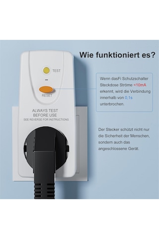 Xurunkeji 2'li Paket 16a Gfci Kaçak Korumalı Fiş Rcd Priz Ev Sigortası Kesme Anahtarı Kişisel Koruma Fişi Ab Fişi