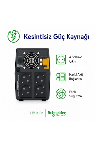 Apc Easy Ups Bvg2200ı-gr 2200va 1200w Line Interactive Avr 4 Schuko Priz Kesintisiz Güç Kaynağı