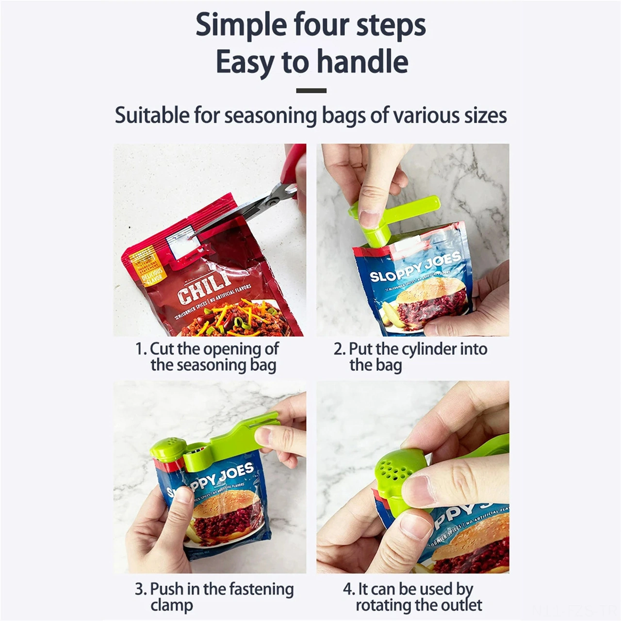 Fosenze Duvar Kurulu Baharat Paketi Depolama Rafı - 3 Delikli, Delik Açmadan, Pratik Baharat Saklama Ve Dökme Sistemi, Şeffaf Renk Beyaz