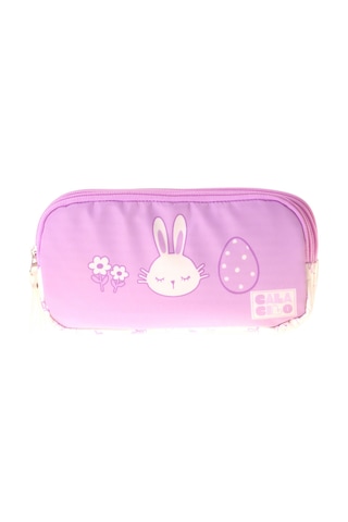 Calacilo Kız Çocuk İlkokul Kalem Çantası - Tavşan Baskılı Lila Renk Rabbit - C4043 Çok Renkli