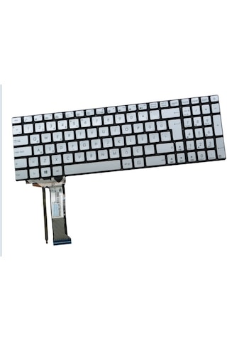 Asus Uyumlu N551, N551V, N551J Serisi Notebook Klavyesi - Gri Tr Işıklı