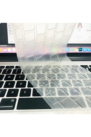 Lexroo Macbook Uyumlu 12' Retina Klavye Koruyucu Transparan Buzlu Silikon Ped - Renksiz