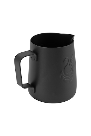 Shineyee 304 Paslanmaz Çelik 420ml Kuru Sandalye Desenli Kartal Ağzı Kahve Süt Köpürtme Kasesi Siyah