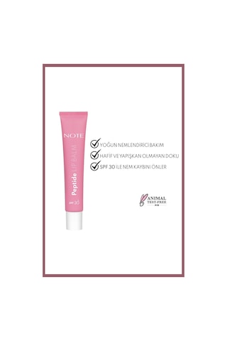 Note Cosmetique Peptide Lip Balm SPF 30 Nemlendirici ve Parlatıcı Renkli Dudak Balmı - 03 Pink Sugar - Pembe