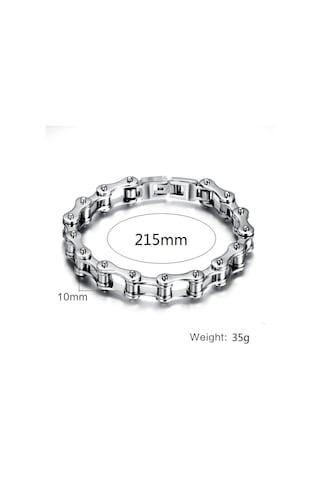 Punk Paslanmaz Çelik Bilezik Erkekler Biker Bisiklet Motosiklet Zincir Bilezikler 8.5 Gümüş