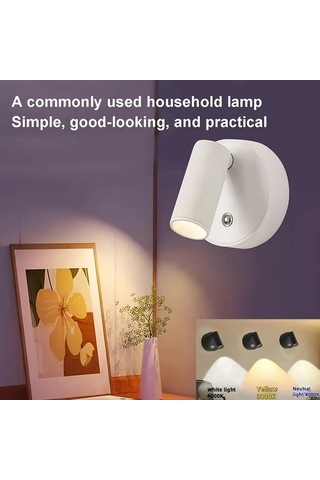 Fastbuy Siyah Usb Şarjlı Dokunmatik Kontrollü Ayarlanabilir 360 Dönen Manyetik Led Gece Lambası Siyah