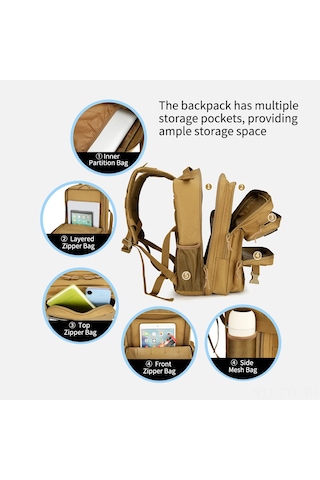 Dianziye Çok Amaçlı Taşınabilir Kamp Sırt Çantası - Geniş Depolama, Hiking Ve Seyahat İçin İdeal, Kaki Renk Seçeneği Haki