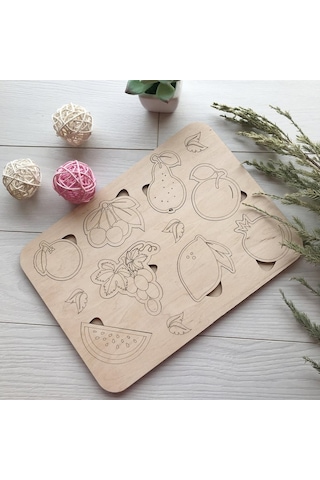 Ahşap Montessori Meyveler Puzzle