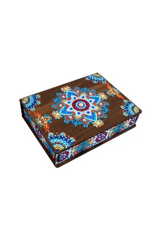 Dıy Elmas Boyama Saklama Kutusu Seti Köpüklü Toz Geçirmez Nakış Çapraz Dikiş Ahşap Kutu D