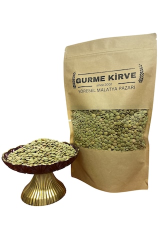 Gurme Kirve Yeşil Katkısız Doğal Mercimek 1 KG