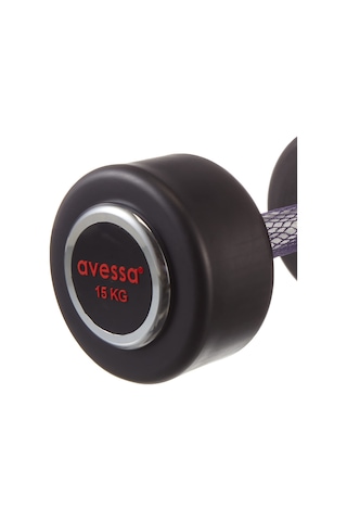 Avessa Olmp15kg Avessa 15 Kg Olimpik Dambıl Kauçuk Kaplı Salon Tipi Dambıl Unisex, Siyah, M