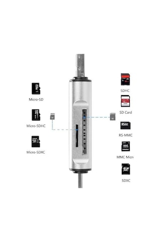 Type C Usb Kart Okuyucu Micro Sd Card Reader Çevirici Dönüştürücü Adaptör
