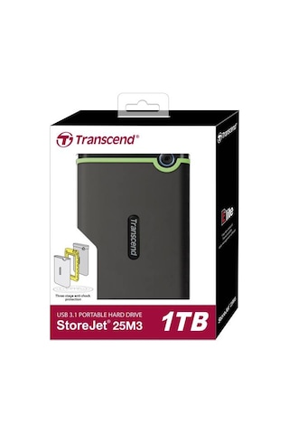 Transcend TS1TSJ25M3S StoreJet 1 TB 2.5" USB 3.0 Taşınabilir Disk