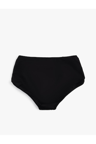 Koton Drape Detaylı Yüksek Bel Bikini Altı Siyah 5sak00010mm Siyah