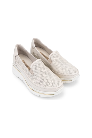 Tamer Tanca Kadın Hakiki Deri Krem Sneakers & Spor Ayakkabı 298 3200 Bn Ayk Y26 Krema Pen