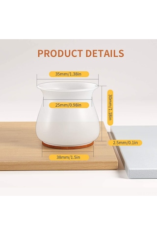 Yunboo 32 Adet Silikon Sandalye Ayak Koruması - Sürtünme Ve Gürültü Önleyici, Kolay Kurulum, Kaymamaz