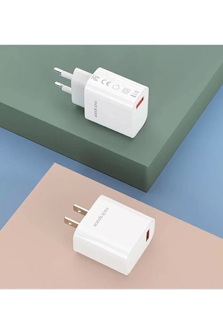 Şarj Cihazı Beyaz 18w Qc 3.0 Mini Seyahat Tipi