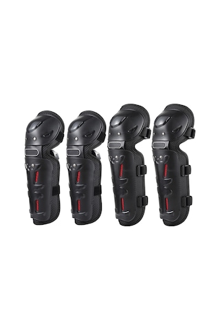 Hallow Koruyucu Motosiklet Dirseklikleri Ve Dizlikleri Set Siyah 4 Parça