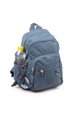 Küçük Boy Krinkıl Çok Gözlü Günlük Kadın Sırt Çantası Mavi 8318