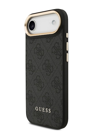 Apple Uyumlu iPhone 17 Air Kılıf Guess Lisanslı M-safe Özellikli Askılı Ve 4g Logo Kartlıklı Kapak Siyah Siyah