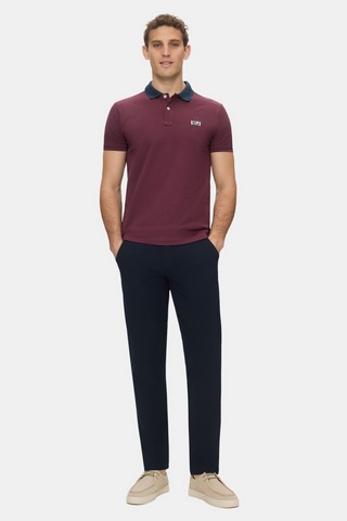 Arroyo Bordo Polo Yaka Nakışlı %100 Pamuk Standard Fit Erkek Tshirt Bordo