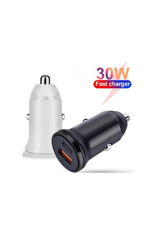 Kosona Beyaz 30w Qc4.0+pd Çift Usb Arabalığın Şarj Cihazı, 5a Type-c Arabalığın Sigara Çakmak Soketi, Akıllı Sıcaklık Korumalı, 12-24v Geniş Voltajlı