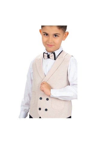 Spor Yelek Erkek Çocuk Takım Krem