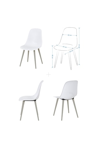 Vilinze Tilia Plastik Bahçe Balkon Bistro Seti Katlanır Masa 60 60 Cm 1+4 Set Beyaz