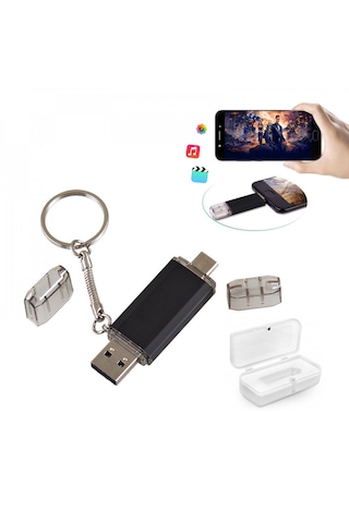 32gb 2'si 1 Arada Type-c & Usb Flash Bellek Otg Anahtarlık Model 32 GB