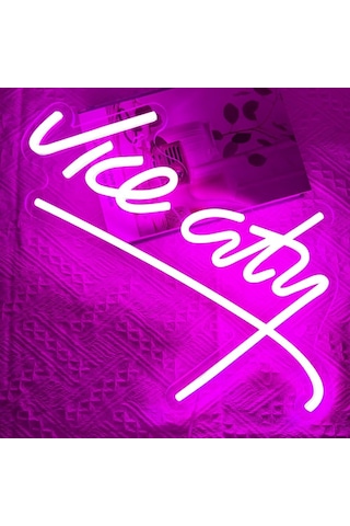 Pıloyınde Gta Neon Tabela, Vice City Neon Tabela, Gta Led Levha, Oyun Dekorasyonu, Duvar Dekorasyonu, Oyun Odası İçin Genel