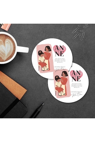 Annelere Özel Mdf İkili Bardak Altlığı