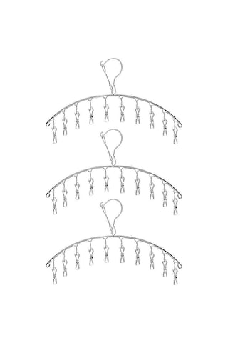 Çorapları Ve Havluları Kurutmak İçin 10 Klipsli, Şık Ve Sade 3'lü Paslanmaz Çelik Kurutma Rafı Diğer