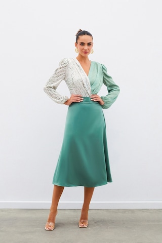 Sateen Midi Boy Saten Etek - Haki-134962 Haki