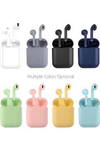 Gajeena İ12 Kablosuz Bluetooth Kulaklık, Dokunmatik Kontrollü, Akıllı Gürültü Önleme, 300mah Şarj Kutusu, Gri