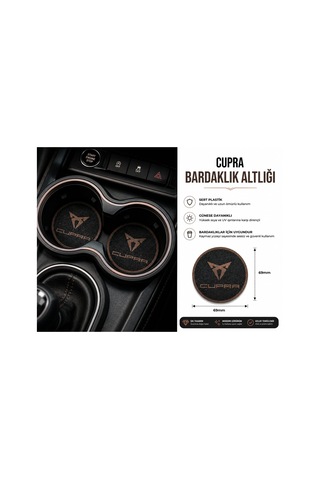 Cupra Araba Bardaklık Altlığı , Cupra Araç Şişe Ve Bardak Altlığı, Cupra Logolu Oto Bardaklık Altlığ