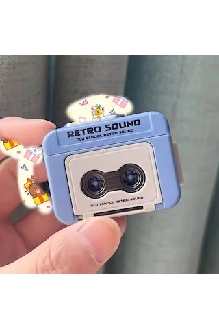 Elmpaly Kırmızı Tiktok Mini Retro Ses Kayıt Cihazı Müzik Kutusu Oynatma Portatif Karaoke Cihazı