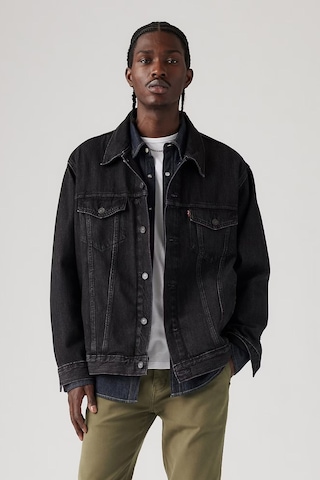 Levi's Oversize Denim Ceket - Erkek Günlük Kot Ceket - Klasik Yaka Siyah