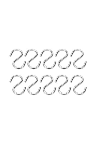 Hombey 10 Adet 304 Paslanmaz Çelik M4 S Kanca - Dayanıklı, Pas Koruyucu, 12kg Yük Kapasitesi