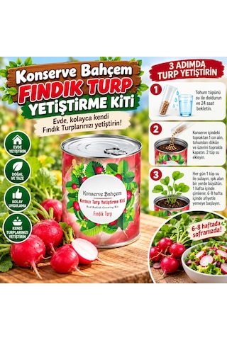 Konserve Bahçem Evde Konservede Fındık Turp Yetiştirme Kiti Aklby-bsva58 Diğer