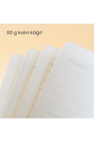 Nusıgn Ens209 A5 Deri Kapaklı Defter 80 G/m² 96 Yaprak Çizgili + Noktalı Pembe