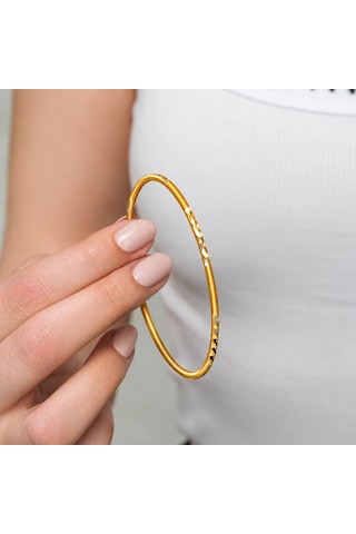 Kibrit Çöpü Model 7,50 Gr Gümüş 22 Ayar Altın Kaplama Ajda Bilezik