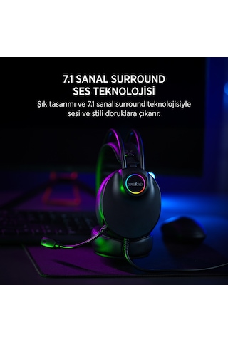 James Donkey 713 Rainbow 7.1 Siyah Gaming Kulaklık