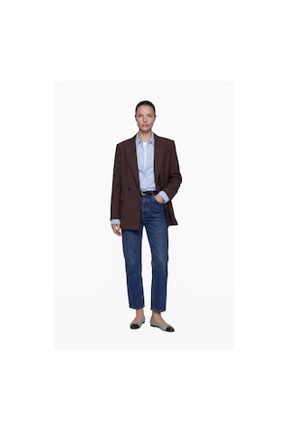 Nauvè Kruvaze Oversize Vatkalı Blazer Ceket Kahverengi