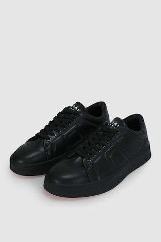 Siyah Hakiki Deri Bağcıklı Erkek Casual Ayakkabı Zeus M Siyah