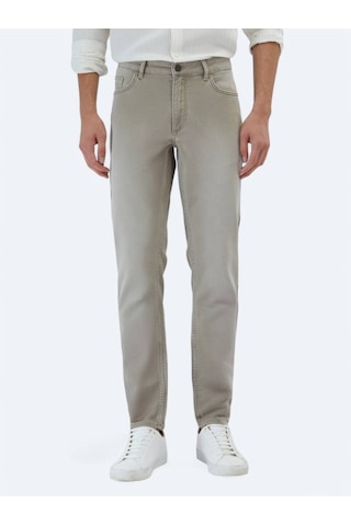 Vizon Slim Fit Denim Pamuk Karışımlı Pantolon Vizon