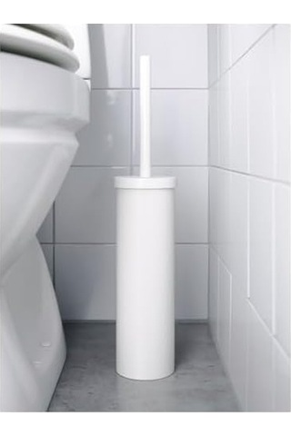 Tuvalet Fırçası "enudden" Değiştirilebilir Fırçalı Tuvalet Fırçası - Çelik - Beyaz - Uzunluk: 48 Cm - Çap: 9,7 Cm Siyah