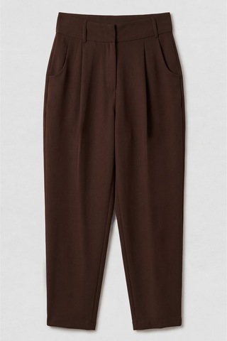 Sateen Talia Havuç Pantolon - Kahve-137376