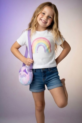 Mollycrush Hediye Kız Çocuk Unicorn Yazı Tasarımlı Peluş Çanta Ayarlanabilir Askılı Renk Geçişli Model Mor