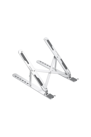Yuntech01 Alüminyum Foldable Bilgisayar Ayakçısı 7 Seviye Yükseklik Ayarlı Soğutma Desteği Gümüş